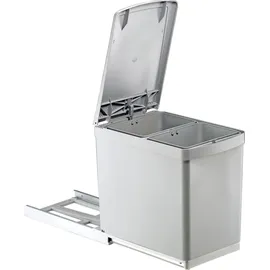 Wesco Einbau-Abfallsammler Traditionline 30DT - Alugrau/ Silber, 2x 7,5 Liter