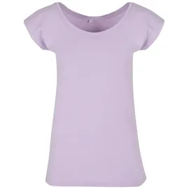 Build Your Brand Damen T-Shirt Ladies Wide Neck Tee, Farbe Cherry, Größe 3XL
