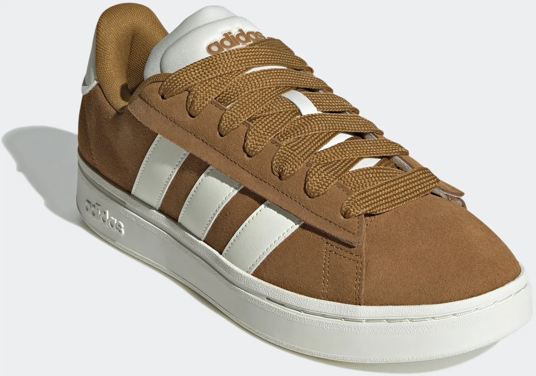 Sneaker ADIDAS SPORTSWEAR "GRAND COURT ALPHA", Gr. 47, bronze strata, sanftes weiß, sanftes weiß, Leder, Synthetik, sportlich, Schuhe, Design inspiriert vom adidas Campus 00