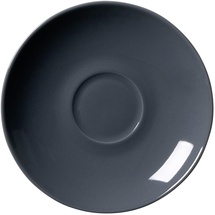 Geschirr Ritzenhoff & Breker Doppio Kaffeeuntertasse, 1 Stück, Anthrazit, ø 16 cm, Kaffee Unterteller mit farbigem Rand, Untere aus Porzellan, Spülmaschinengeeignet