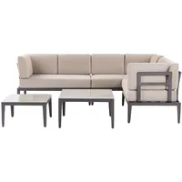 Beliani Rima III Loungeset grau/beige