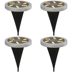 vidaXL Solar-Bodenleuchten mit Erdspieß 4 Stk. Warmweiß