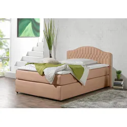 Boxspringbett MAINTAL, braun (cappuccino), Liegefläche B/L: 100cm x 200cm, H3, Bonnell-Federkernmatratze, Seitliche Einfassung Unterbox und Obermatratze: Mikrovelours (100% Polyester), Spiegelfläche der Unterbox und Obermatratze: 100% Polyester, Komplettbetten, in diversen Ausführungen