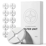 IMIPAW Katzenbrunnen Filter, Rund Filter für Katzenbrunnen Ersatzfilter für 2-3L Trinkbrunnen, Filters mit Harz und Aktivkohle für Katzen und Hunde Trinkbrunnen (Weiß, 10 pcs)