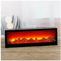 Meinposten Dekokamin LED Kamin Feuer Elektrokamin Wandkamin Kaminfeuer Batterie 60x20 cm (1-St)