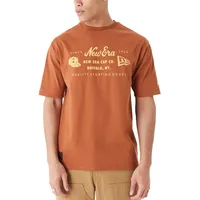 New Era HERITAGE PATCH Oversized T-Shirt in Braun, S