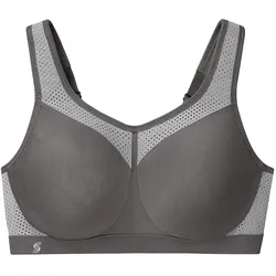 GLAMORISE Nahtloser Sport-BH für hohe Belastung - Grau 100B Damen 