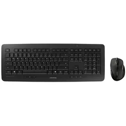 CHERRY kabelloses Set DW 5100, US-Layout mit €-Symbol Tastatur- und Maus, schwarz, mit abriebfester Laserbeschriftung der Tasten
