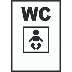 WC Wickelraum Schild A2 Rückseite selbstklebend