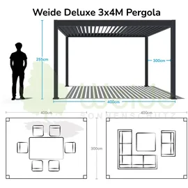 Weide Deluxe Pergola 3 x 4 m Beige