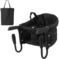 Surplex Tischsitz Faltbar Babysitz, Baby Hochstuhl Sitzerhöhung mit Transporttasche, für Kleinkind Carrier für zu Hause und Unterwegs, Belastbar bis 15 kg (Schwarz)