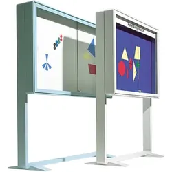 Aluvitrine Modell W2, Stahlemaille weiß
