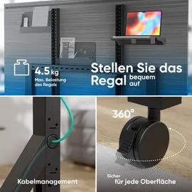 ONKRON TS2081-B TV-Ständer 177,8 cm (70")/2,79 m (110") max. 125 kg Schwarz Kunststoff/Stahl