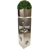 Garden Pleasure Pflanzsäule Sonne 28 x 28 x 102 cm silber