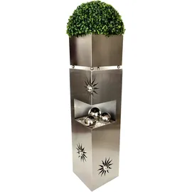 Garden Pleasure Pflanzsäule Sonne 28 x 28 x 102 cm silber