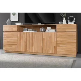 Home Affaire Sideboard HOME AFFAIRE, braun (eiche teilmassiv), Sideboards, Sideboard, Kommode, Breite 220 cm, teilmassiv, FSC-zertifiziert