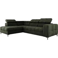 Modernes PABLO Ecksofa 279x201 cm, Schlafsofa Mit Verstellbaren Kopfstützen, Bettkasten, Stabilen Metallfüßen, Hochwertiger VOGUE-Stoff In Versc... - Grün