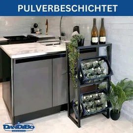 DanDiBo Ambiente Getränkekistenregal 2 Kisten mit Ablage 100 x 0 x 0 cm Schwarz