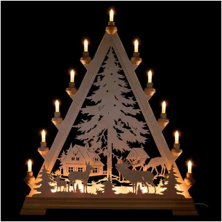 Kunstgewebe Taulin Schwibbogen Lichterspitze Forsthaus (55x66cm) von Kunstgewerbe Taulin