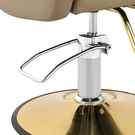 Physa Friseurstuhl mit Fußstütze - 53 - 64 cm 180 kg Beige Barberstuhl Friseursessel höhenverstellbar