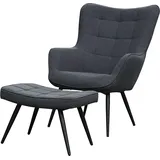 byLIVING Sitzgruppe »Uta«, Set, 2 tlg., Sessel mit Hocker, grau