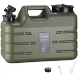 KOBONA 10L~18L Wasserbehälter mit Hahn Und Verlängerung Wasserleitung,Camping Wasserkanister Kanister Trinkwasserkanister Tragbar Mehrzweckkanister Wassertank for Wandern,Picknicks,Notfall