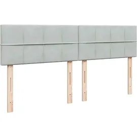 vidaXL Boxspringbett mit Matratze Hellgrau 200x200 cm Samt