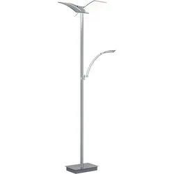 B-Leuchten LED-Stehleuchte Dual in Nickel matt mit Chrom Absetzung