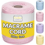 Creative Deco Makramee Garn Rosa 200 m