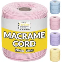 Creative Deco Makramee Garn Baumwolle/Polyester rosa 200,00 m