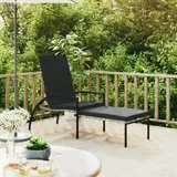 Sonnenliege Mit Fußhocker Pe-rattan Grau