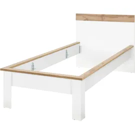 Home Affaire Einzelbett HOME AFFAIRE "WESTMINSTER Bett im Landhausstil, Doppelbett, Bettgestell", weiß (pinie weiß dekor, pinie weiß dekor, eiche wotan dekor), B:107cm H:94cm L:210cm, Betten, in verschiedenen Farben verfügbar, Liegefläche 90/140/180x200 cm