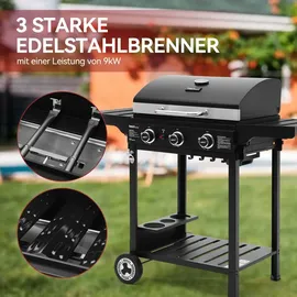 Royal Gourmet Gasgrill 3 Brenner schwarz
