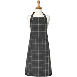 Schürze Eco Check Baumwolle Schwarz