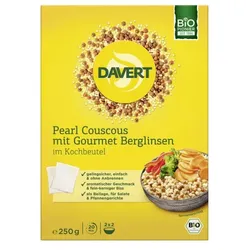 Davert Pearl Couscous mit Berglinsen im Kochbeutel bio