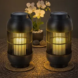 Expo Börse Laterne Kunststoff H 33 cm 2er Set schwarz
