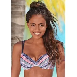 s.Oliver Bügel-Bikini-Top Damen blau-rosé-gestreift Gr.38 Cup C