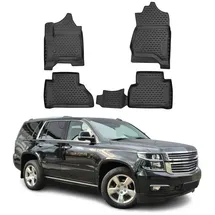 Omac Gummimatten Fußmatten kompatibel mit Chevrolet Tahoe 2015-2024 TPE Matten Schwarz 4X
