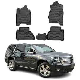 Omac Gummimatten Fußmatten kompatibel mit Chevrolet Tahoe 2015-2024 TPE Matten Schwarz 4X