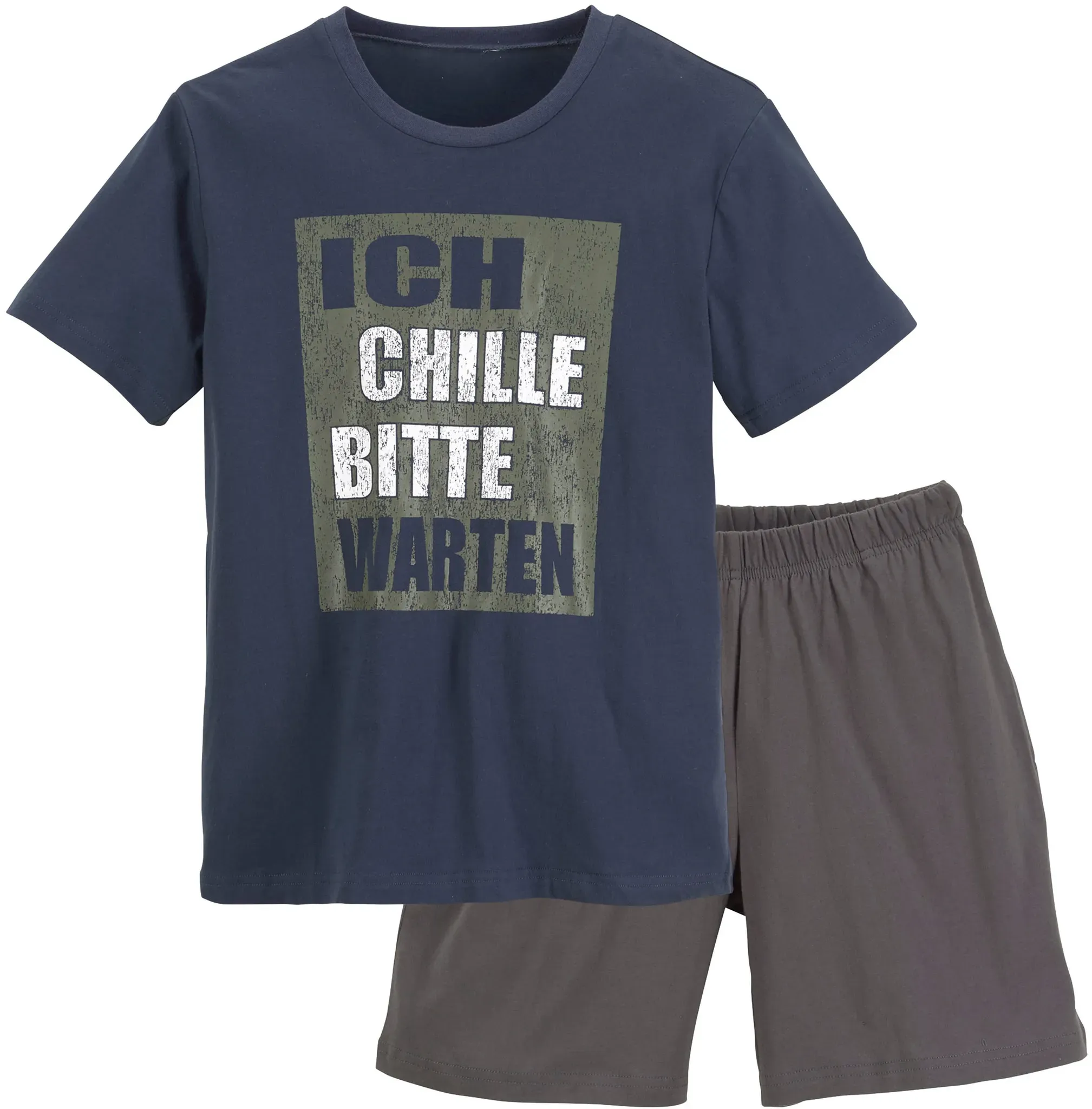 Pyjama AUTHENTIC LE JOGGER "Pyjama" Gr. 182, grau (marine, anthrazit) Kinder Homewear-Sets aus Baumwolle