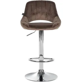 CLP Barhocker Milet, Samt braun Textil, 47x85x48 cm, Esszimmer, Barmöbel, Barhocker