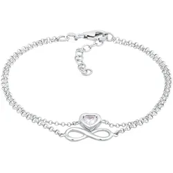 Elli Armband Layer Infinity Herz Unendlichkeit 925 Silber silberfarben Damen 