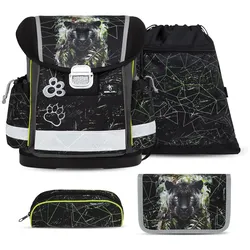 Rucksack ergonomisches Schulranzen-Set 4-teilig "Black Panther"