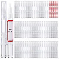 arricraft 60 Stück 3ml Leerer Nagelhautölstift Nachfüllbarer Nagelölstift Mit Drehmechanismus Tragbare Kosmetikstifte Für Lipgloss Wimpernserum Nagelpflege Enthält 72 Stück Leere Etikettenaufkleber