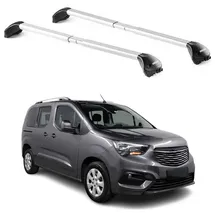 Aurilis OMAC Dachträger Gepäckträger für Opel Combo E 2018-2025 3-5 türige Alu Silber 2x ABE (2-St), Wasserbeständig,Abnehmbar,Multifunktional,Leichtgewichtig grau|silberfarben