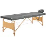 vidaXL Massageliege 4-Zonen Holzgestell Anthrazit 186x68 cm