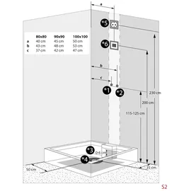 AcquaVapore Duschkabine Komplettdusche Fertigdusche Dusche 90x90 cm ohne 2k Scheiben Versiegelung