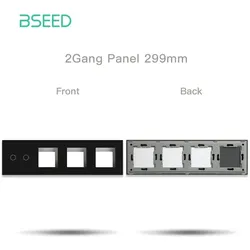 BSEED Glas-Vierfach für Schalter und Steckdosen Schwarz Zweipolig Öffnung Öffnung Öffnung