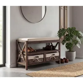 MCW MCW-C48 65 x 45 x 34 cm Sitzbank Schuhregal braun / braun