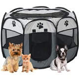 SAN LIKE Welpenlaufstall 73x73x43cm, Tierlaufstall Faltbar für Kleintiere Hunde, Welpenauslauf aus Oxfordgewebe, Pop-up Hundelaufstall Indoor/Outdoor für Hunde, Katzen, Hasen